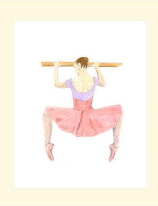 Ballet art watercolour painting at the bar